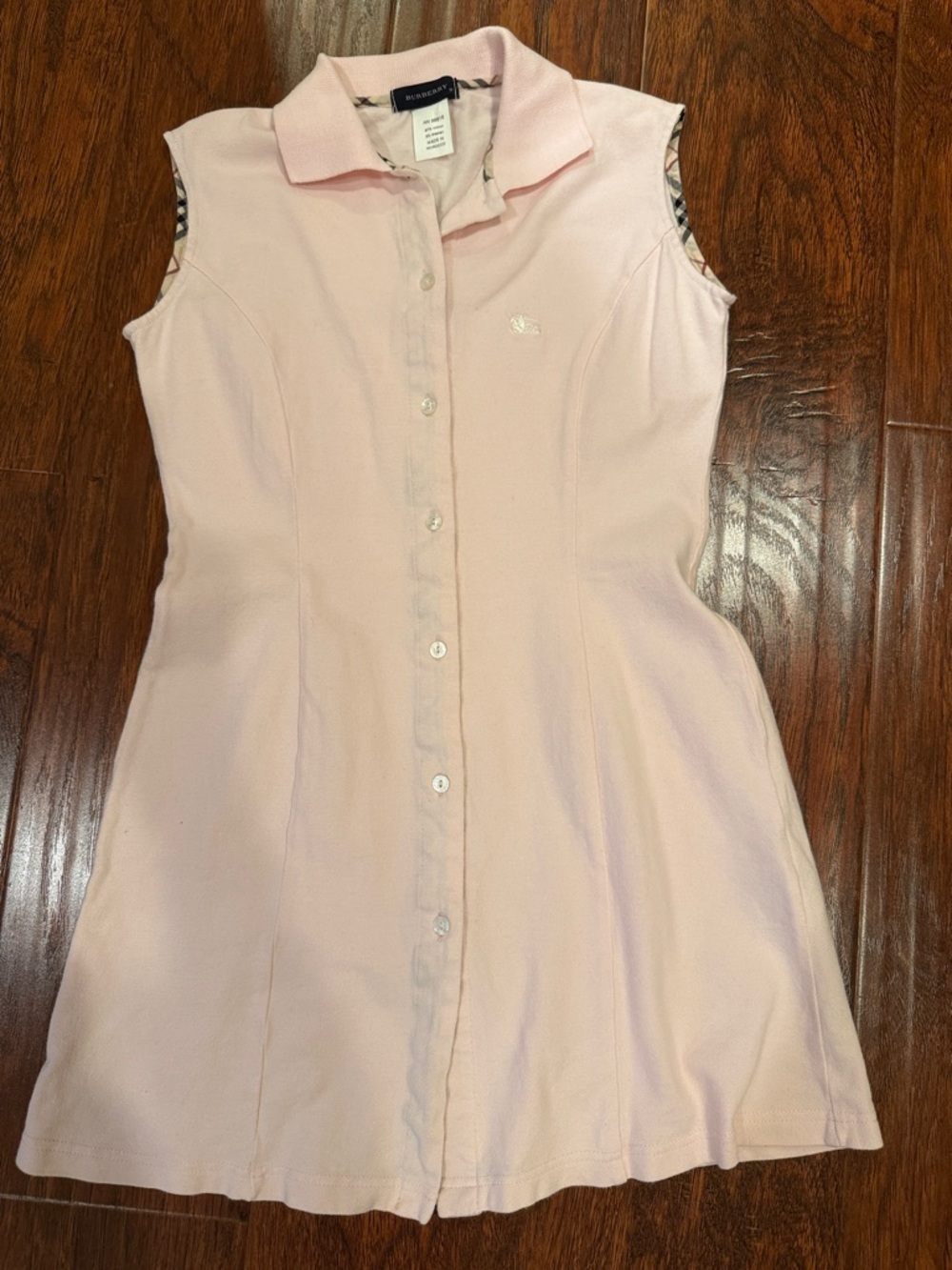 Kids Burberry Brit Sleeveless Polo Dress in Light Pink size 10 runs small